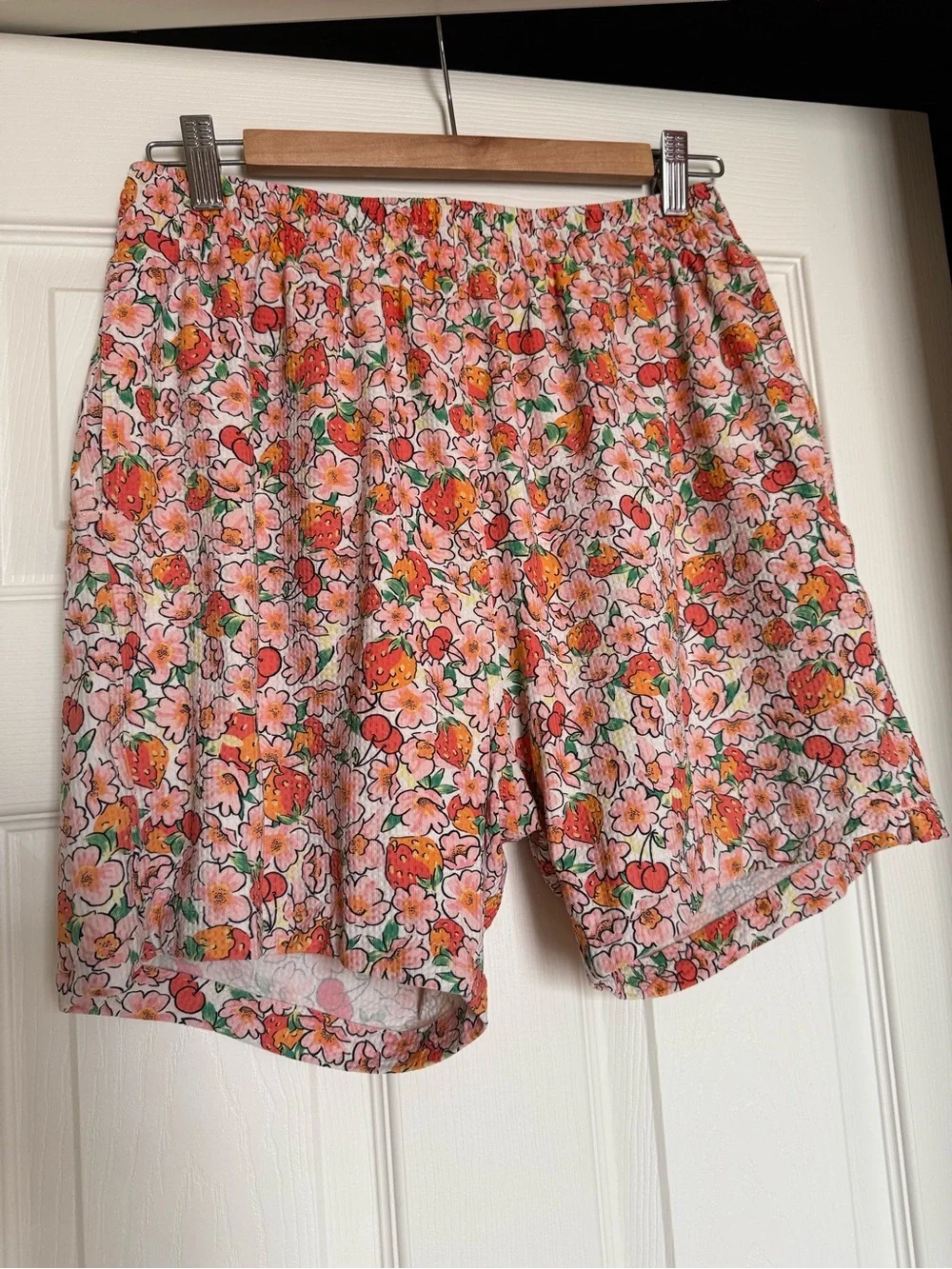 Blackbough Strawberry Cherry Floral Swim Trunks | Preppy Board Shorts | Size M